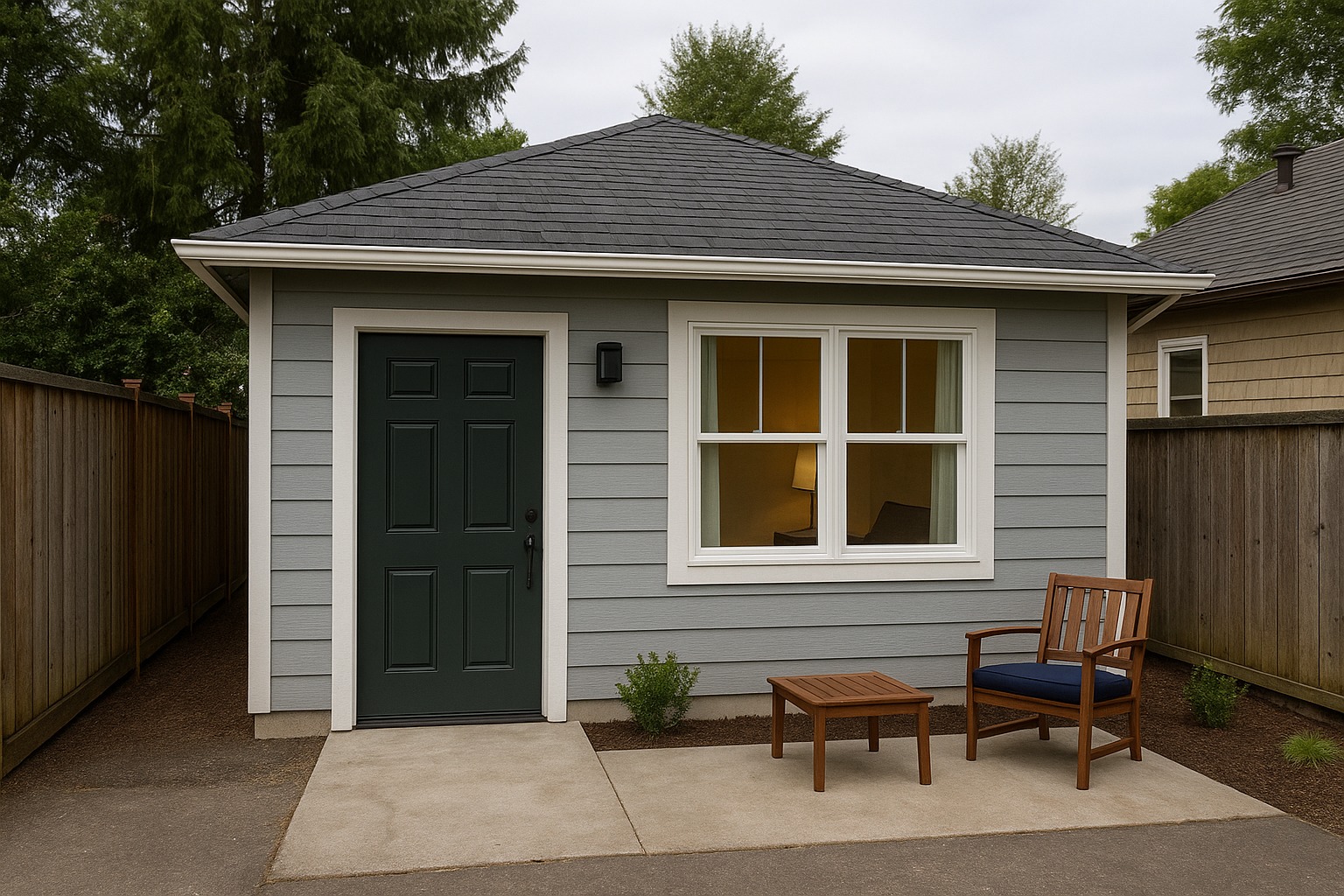 Detached ADU in San Diego with stucco exterior and patio
